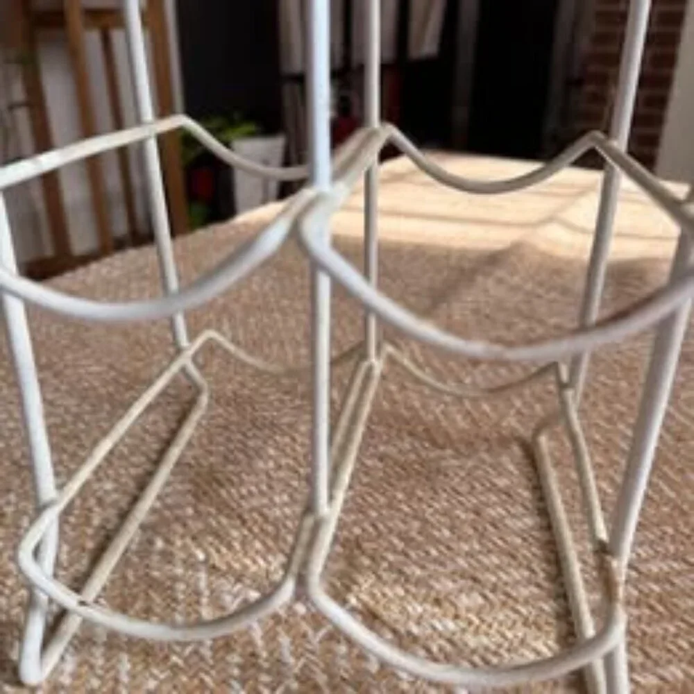 White metal wine rack